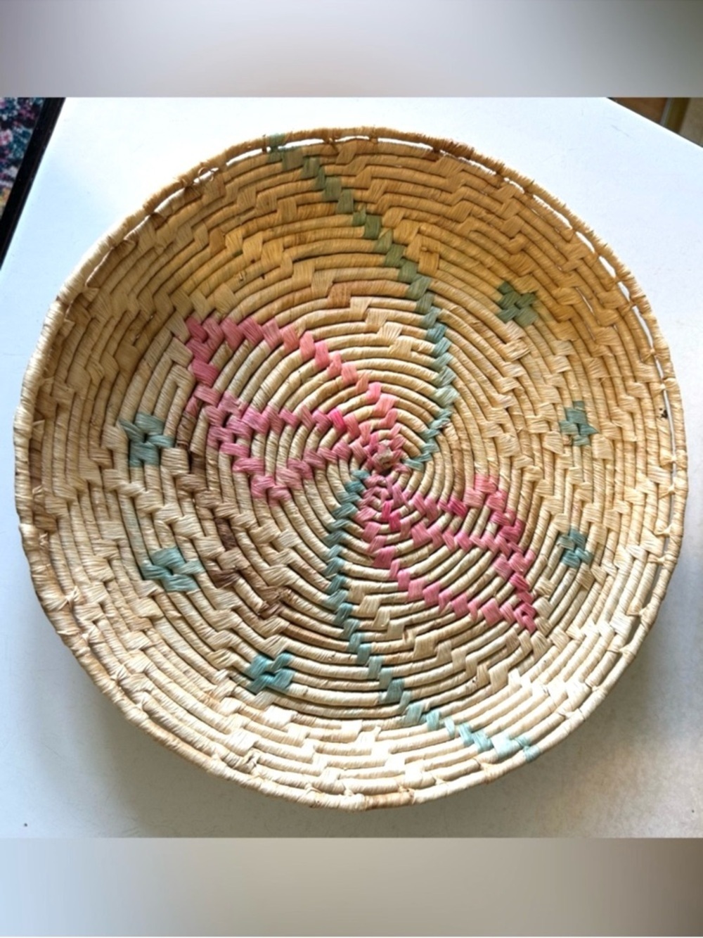 Vintage Woven Boho Basket Plate